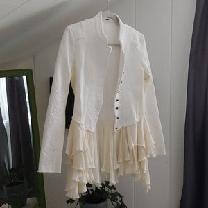 Free People Military Ruffles Jacket